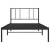 vidaXL Bed Frame with Headboard Metal Black 90x200 Cm
