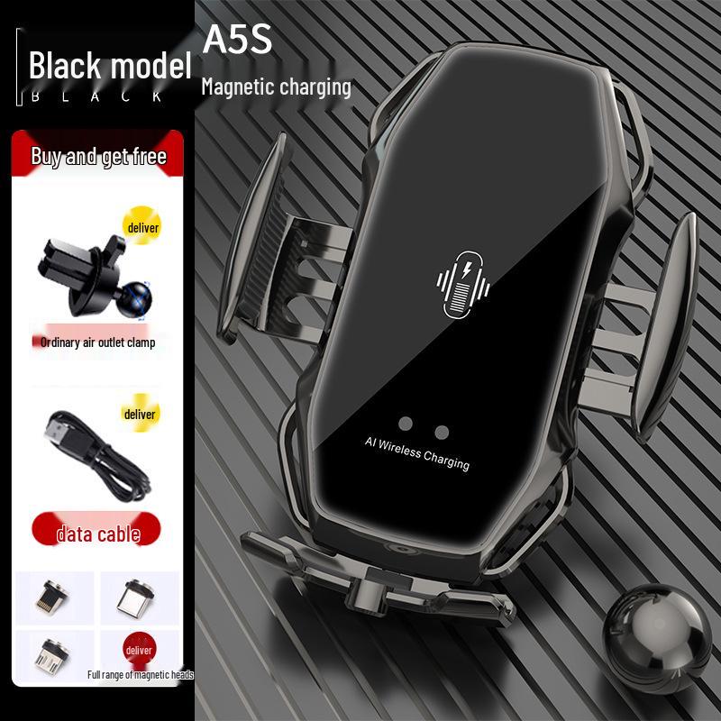 15W Wireless Car Charger Phone Holder & Navigation Mount чёрный