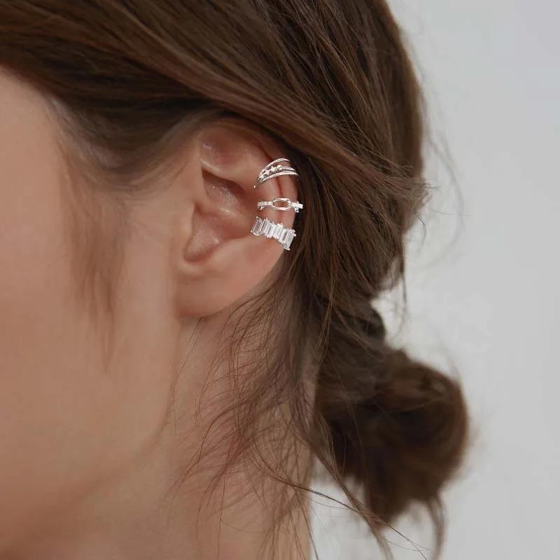 1 pcs Charming Line Zircon Clip On Earrings Ear Cuff Without Piercing Earrings Jewelry