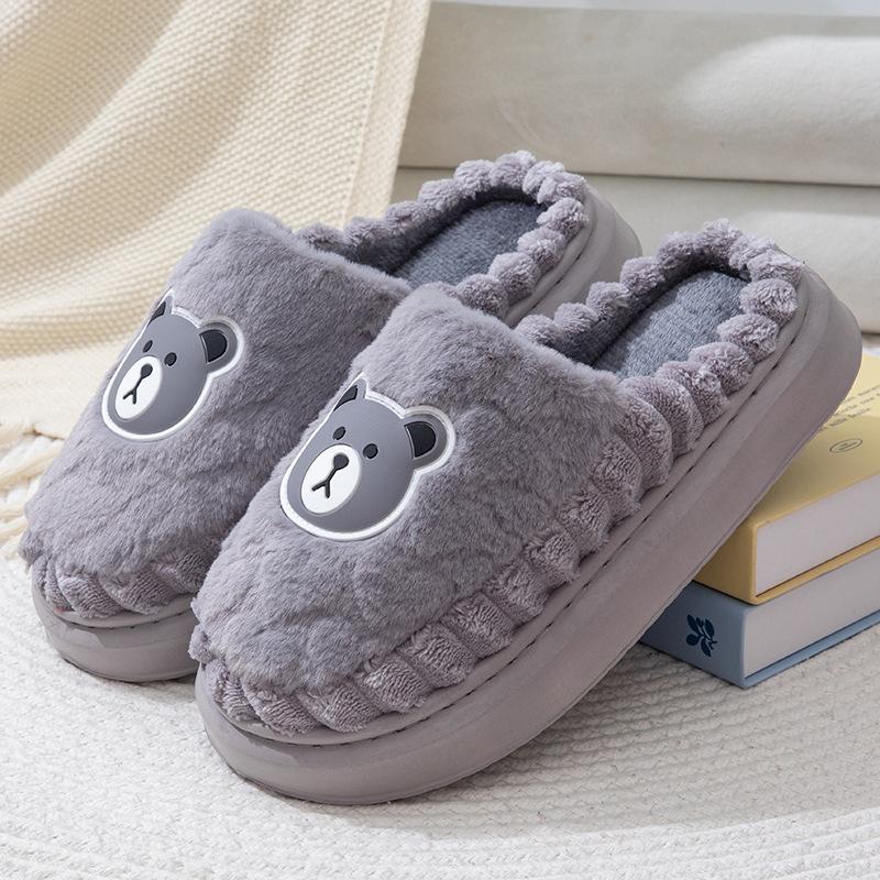Fashion Cartoon Fluffy Women's Slippers Home Winter Luxury Designer Woman Shoes Indoor Casual Fuzzy Fur Slides Elegant Flat Footwear New