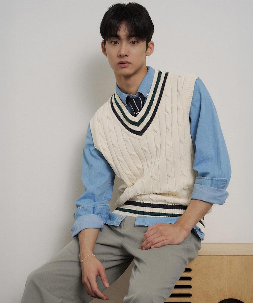 Beanpole Men Cable Tilden Vest Ivory
