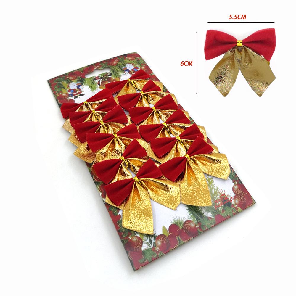 Christmas Bows Ornaments - Pack of 12 Holiday Decorations & Gifts