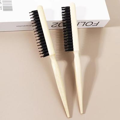 Wooden Pointed Tail Beard Brush, Multifunctional Bamboo Handle Hair Comb,hair Cleaning Brush Special for Real Hair Wigs