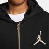 Jordan Logo Print Zip-Up Hooded Jacket Kids Outerwear Black HA5386-023