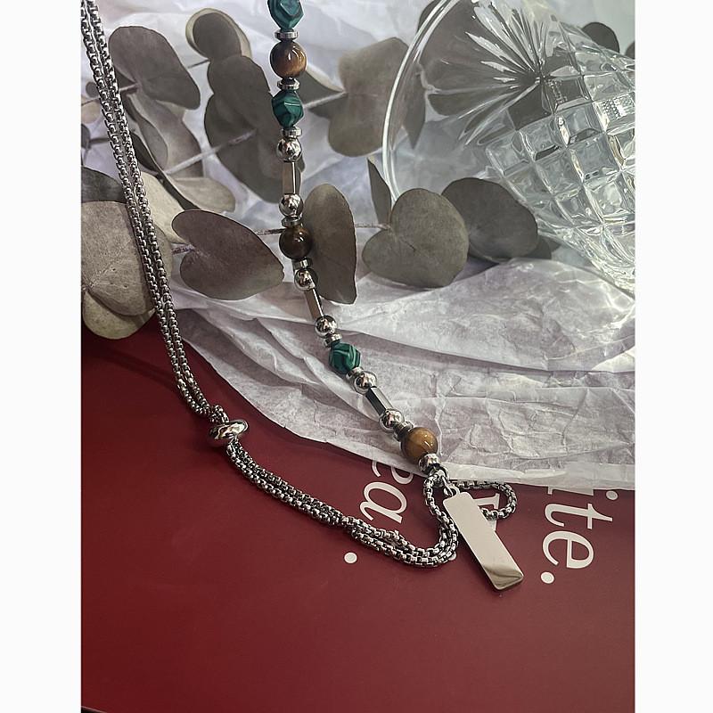 Handmade Stainless Steel Pendant Necklace With Geometric Design For Men And Women