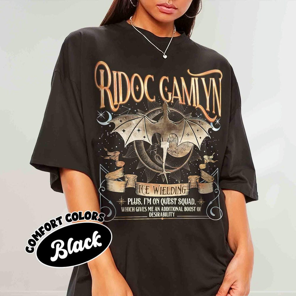 Retro The Quest Squad Onyx Storm Comfort Tshirt For Fan Ridoc Gamlyn Fourth Wing Series Tshirt Daily Casual Trendy Streetwear