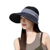 Women's Summer Open-Top Sun Hat, Ice Silk Cool Feeling, Wide Brim, UV Protection, Outdoor Beach Ponytail Hat
