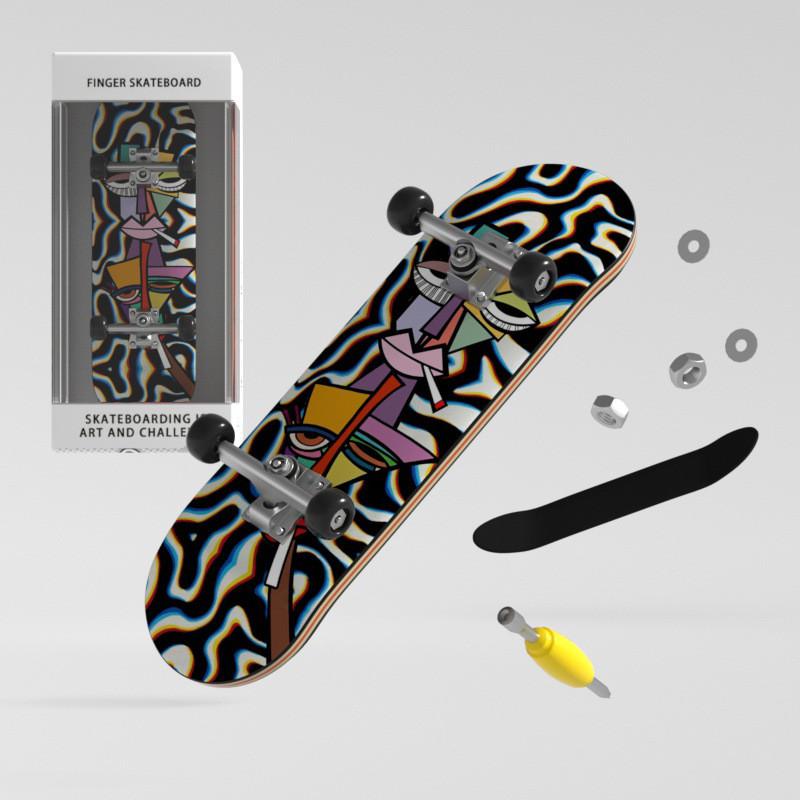 Fingerboard Skate Toy With Maple Wood Deck For Diy Stunt Performers
