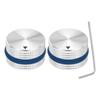 Uxcell Set Potențiometru din Aluminiu pentru Control Volum x Tip cu Șurub pentru cu Inele de Cauciuc Albe și Albastre Butoane Argintii, 2, 1/4" (6mm) Butoane, 15,5 mm 25 mm,