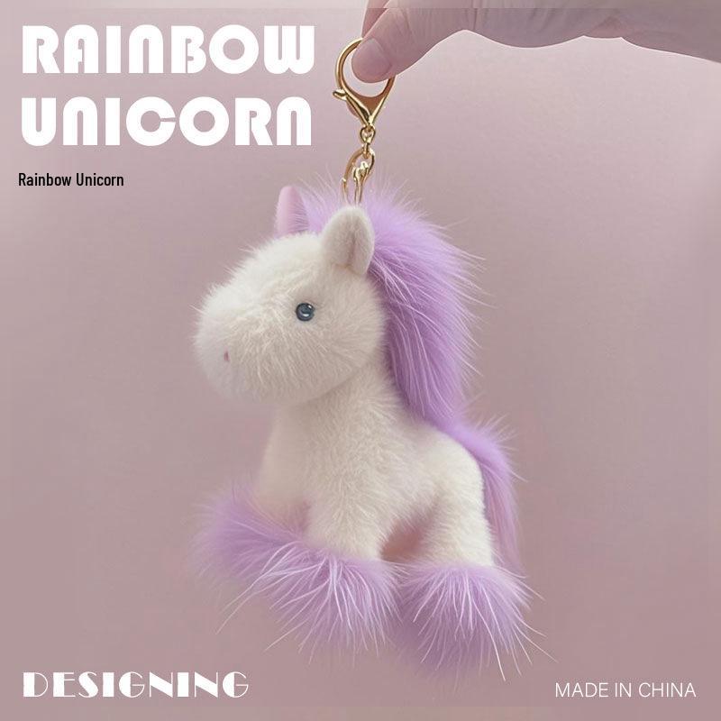 Rainbow Unicorn Plush Toy Pendant - Children's Comfort Doll Gift