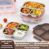1set Stainless Steel Box With Leak-Proof Covered Four Compartment Refrigerator Storage Box Snack Container Lunch Box For Outdoor