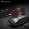 Kingseven Mode Retro Piloten Zonnebril voor Buiten Fietsen met Gepolariseerde UV400 Lenzen Sport Trend Bril