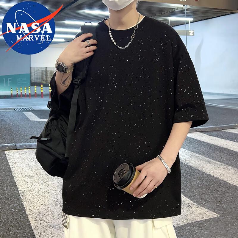NASA MARVEL Men's Starry Print Short Sleeve T-Shirt