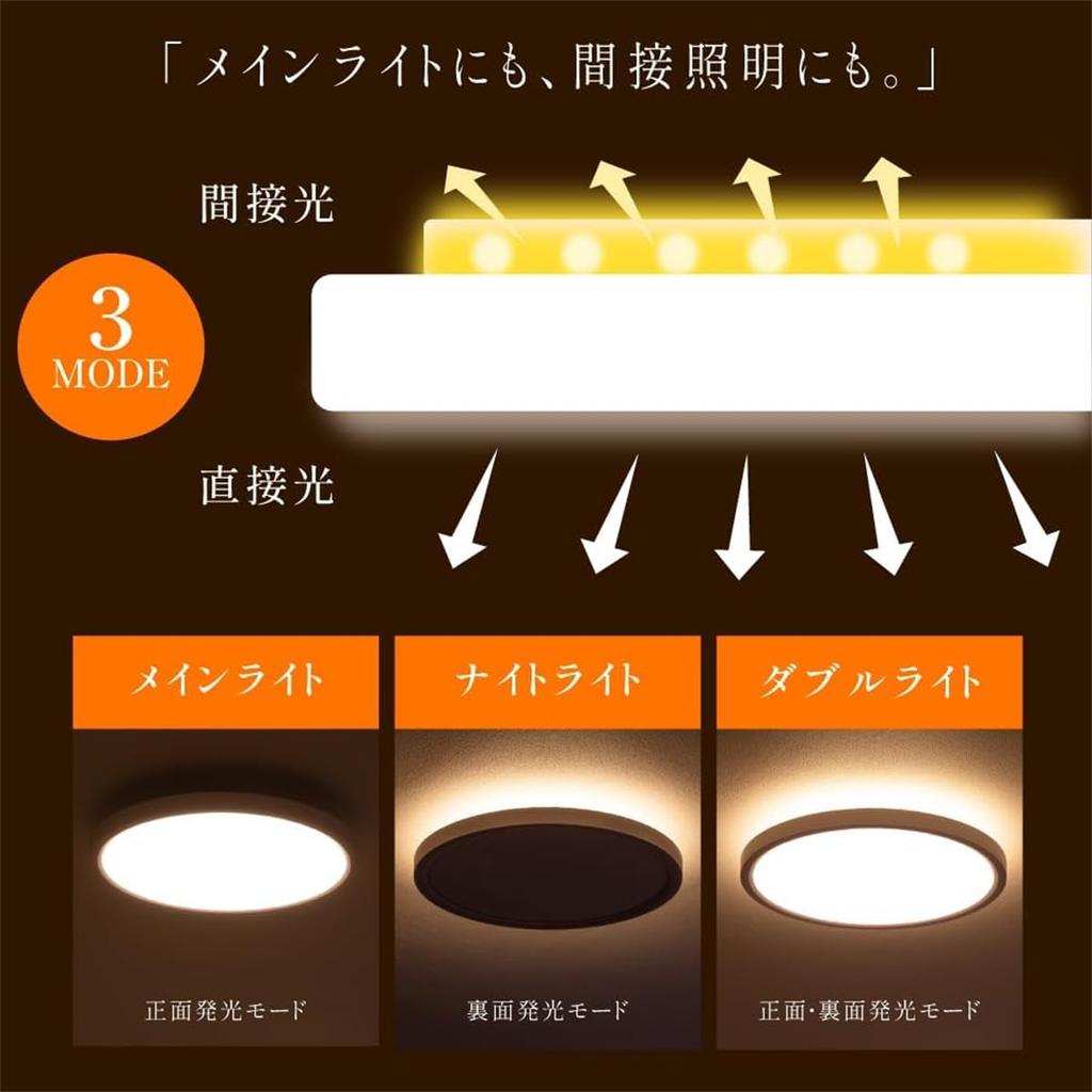 LED Ceiling Light, 30W, Suitable for 4-tatami (4-6-8 Tatami) Rooms, Stylish Japanese-style Woodgrain Finish, Night Light, Scandinavian-inspired