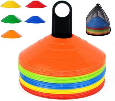 Colored Marker Training Disc Futsal Dribbling Tennis Practice Storage Bag and Dedicated Stand 5 10 Count Cones, 10/15/20/25/30/50/60 Count, Cones,