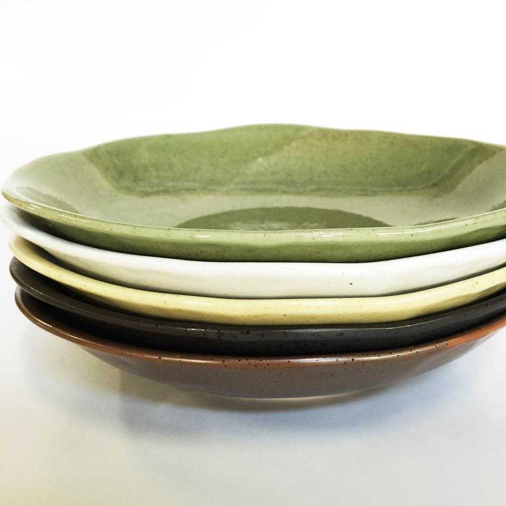 Nishikai Pottery Pasta Plate Curry Plate Set Ajiwai 5 Piece Set Diameter 22cm Dish Oval Pasta Plate Dishwasher Microwave Safe Japanese Tableware Made