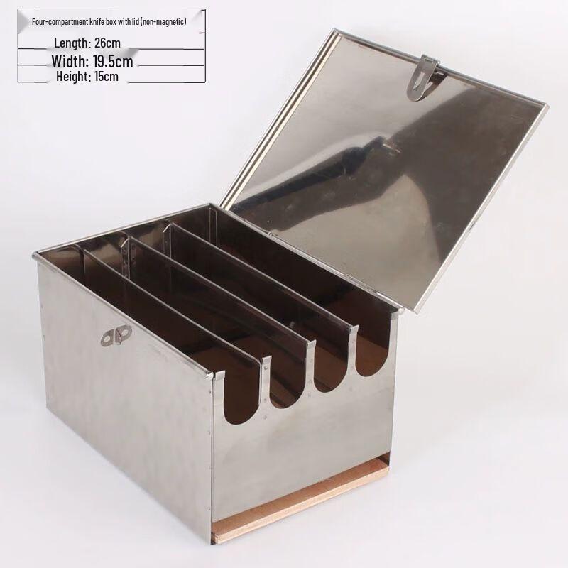 Stainless Steel Kitchen Knife Block with Lid