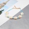 Personalized Adjustable Woven Bracelet with Geometric White Shell Pendant for Men and Women