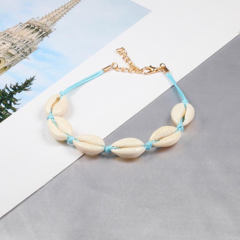 Personalized Adjustable Woven Bracelet with Geometric White Shell Pendant for Men and Women