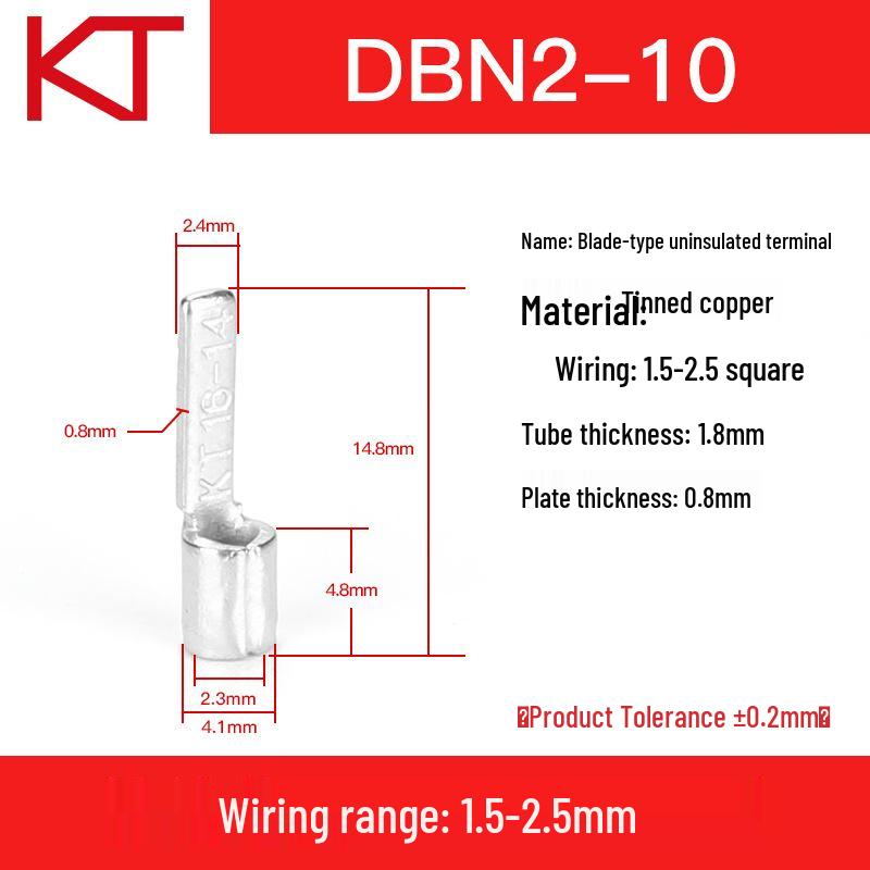 Purple Copper Cold Crimp Pin Type Terminal Lug (DBN2-9-10-14-18)