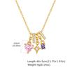 Vnox Elegant Cubic Zirconia Pendant Necklace for Women Girls, Fashion Pink Crystal Charm Heart Jewelry Valentine's Day Gifts New