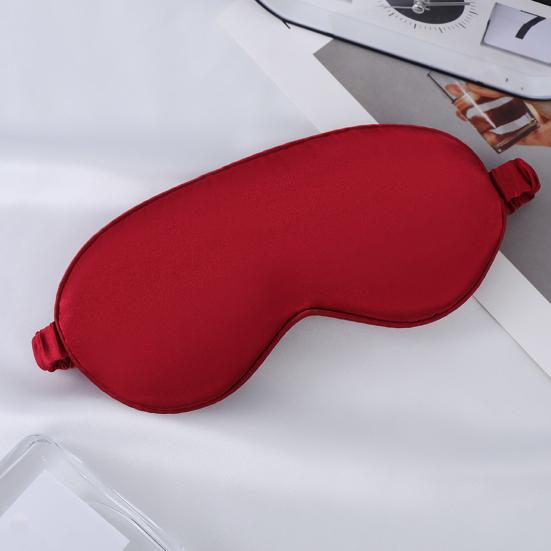 Silk Satin Sleep Mask Contoured Blindfold Bag Portable Airplane with Storage Set Adjustable Sleep Mask