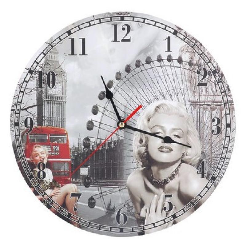 

Деревянные настенные часы Wood Monroe Grain с декоративным дизайном для домашнего использования Marilyn Monroe