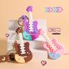 Cute Cartoon Guitar Shaped Silicone Keychain With Wrist Strap Pastel Design For Bag Decor Gifts For Music Lovers