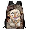 15 Inch Cartoon One Piece Mochila Backpack, Light Weight Unisex School Backpack for Boys Girls Age 6-10 Casual Travel Daypack