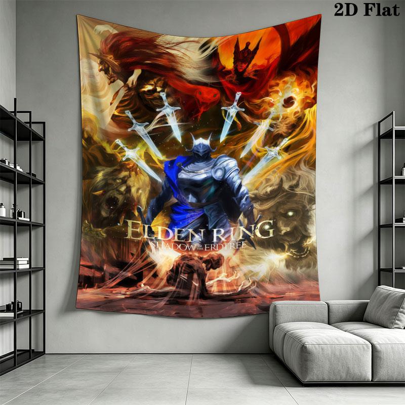Elden Ring Call Wall Hanging Printed Fabric Blanket Decorative Tapestries for Bedroom Living Room Home Decor