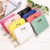 Leather 1pcs Coin Purse Women Bowknot Small Wallet Zipper Around Mini Coin Bag