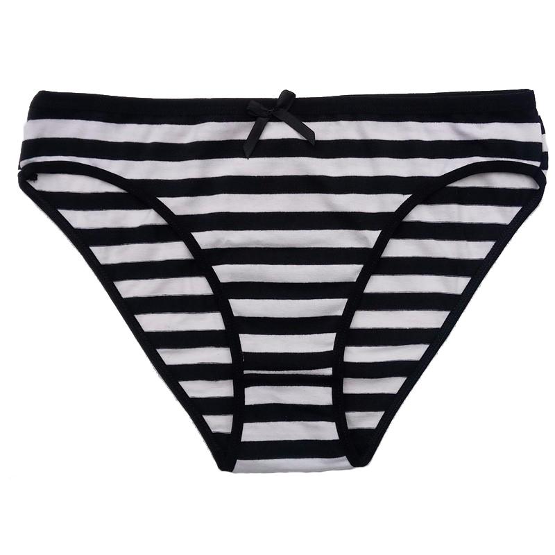 Women's Cotton Panties Sexy Soft Striped Underpants Solid Color Briefs Female Comfortable Stretch Lingerie M-XL 12 Pcs/set