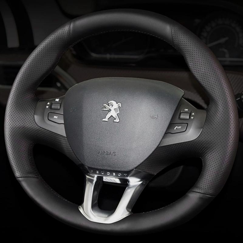 Car Steering Wheel Cover For Peugeot 208 2008 Customized Car Accessories Interiors Original Steering Wheel Braid Steering Wrap