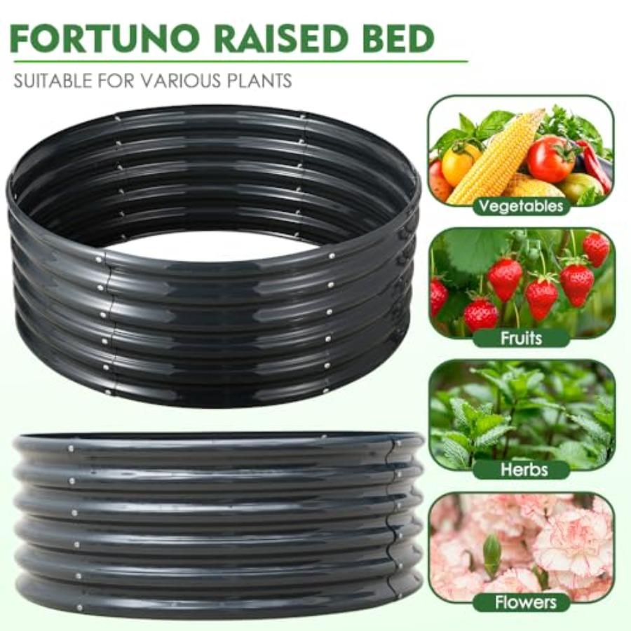 High Round Galvanized Raised Garden Bed Kit Box Dia 3 X H 1.5Ft 2 Pack Metal Outdoor Flower Bed Steel Patio Ground Planter for
