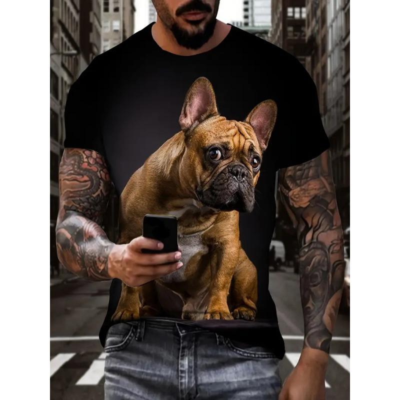 3D Print Animal Pug Graphic T-Shirt For Men Summer Short Sleeve Cool Dog Pattern Tshirts For Men New In Men's Tee Shirts