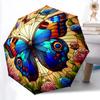 1pc Butterfly Garden Automatic Folding Umbrella - Compact 8-Rib Design, Durable Plastic & Iron, Lightweight for Outdoor Daily Use143