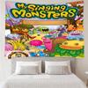 My Singing Monsters Wandteppich für Schlafzimmer Ästhetik Klassenzimmer Wandbehänge für Wohnzimmer Studentenwohnheim Büro, Ideales Kreatives Geschenk