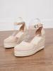 Eleganti Sandali Zeppa Donna a Punta Chiusa: Suola Spessa, Plateau Impermeabile, Design Espadrille, Cinturino alla Caviglia