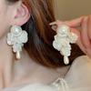 Exquisite Shell Imitation Pearl Drop Earrings Elegant Long Tassel Dangle Earrings For Women Wedding Party Ear Jewelry Gifts