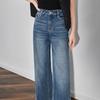 Chuyu Women's Retro Wide-Leg Cuffed Jeans