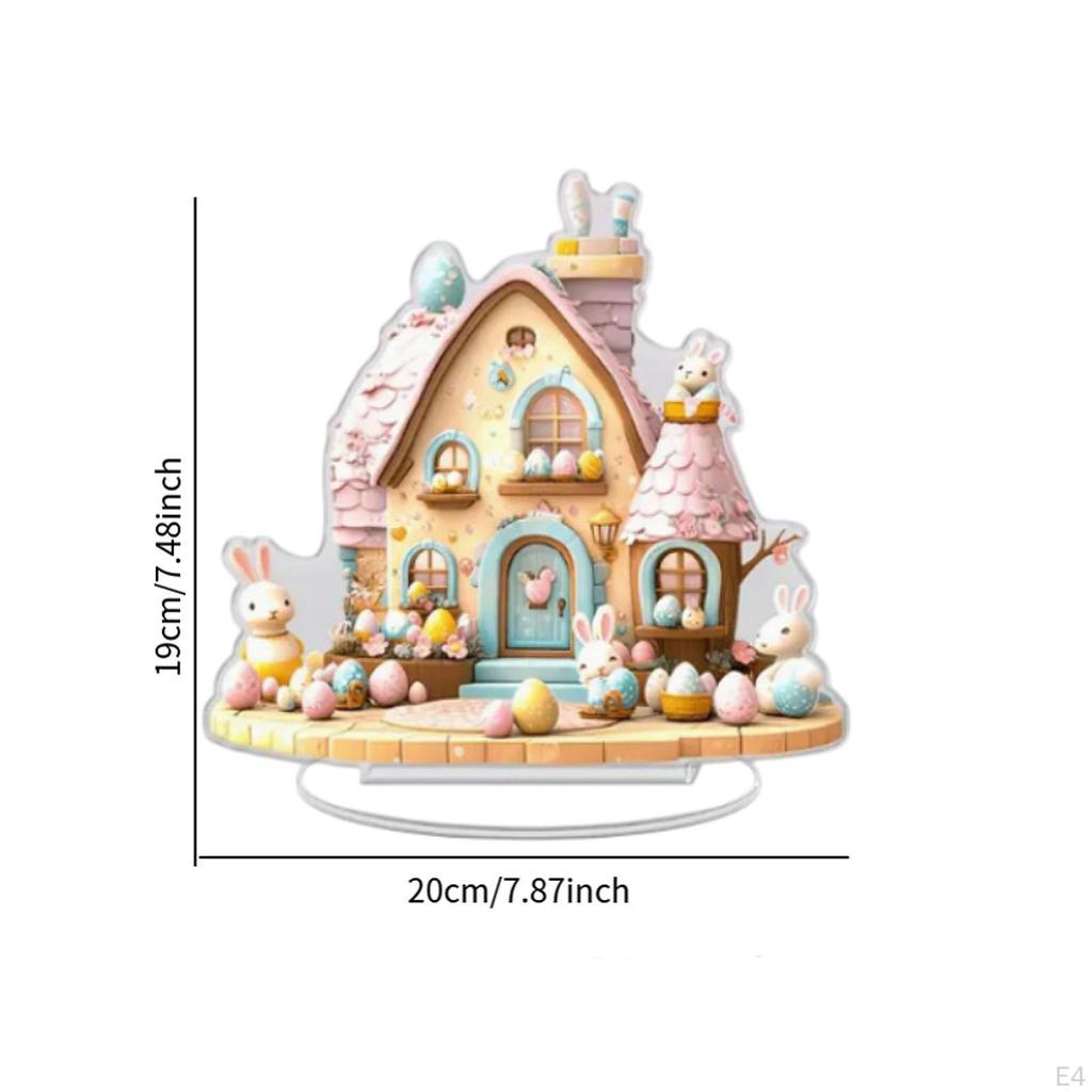 Easter Eggs Rabbit Decor ,Easter Decoration ,2D Tabletop Sign, Bunny Ornament for Indoor Bedroom