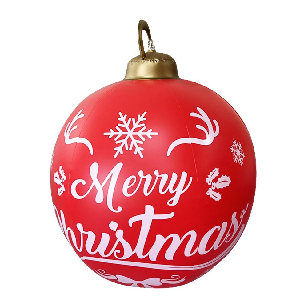 60CM Christmas Inflatable Ball Xmas Decorative Ball Inflated Toy Ball Giant Big Balls New Year Party Christmas Gift Home Decor