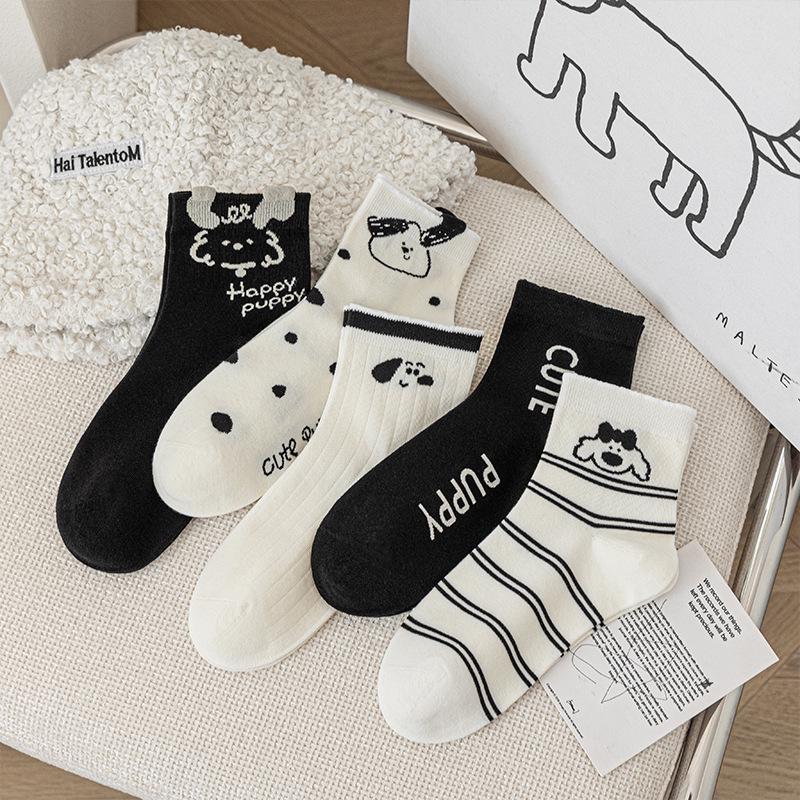 Lumi Women's Trendy Mid-Calf Socks – Cute 3D Tulip Cotton Socks