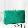 Portable Velvet Cosmetic Lipstick Bag Handheld Zipper Cosmetic Bag Solid Color Travel Makeup Pouch Ourdoor