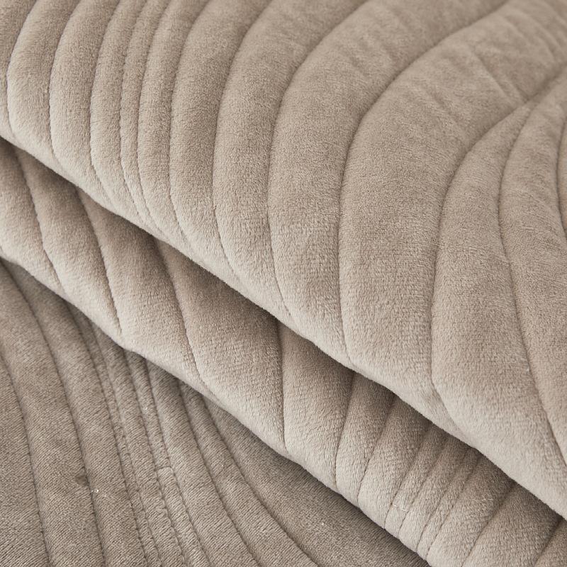 Winter New Solid Color Crystal Velvet Quilted Embroidered Sofa Cushion, Simple Super Soft Non-Slip Sofa Seat Cushion Towel Cover