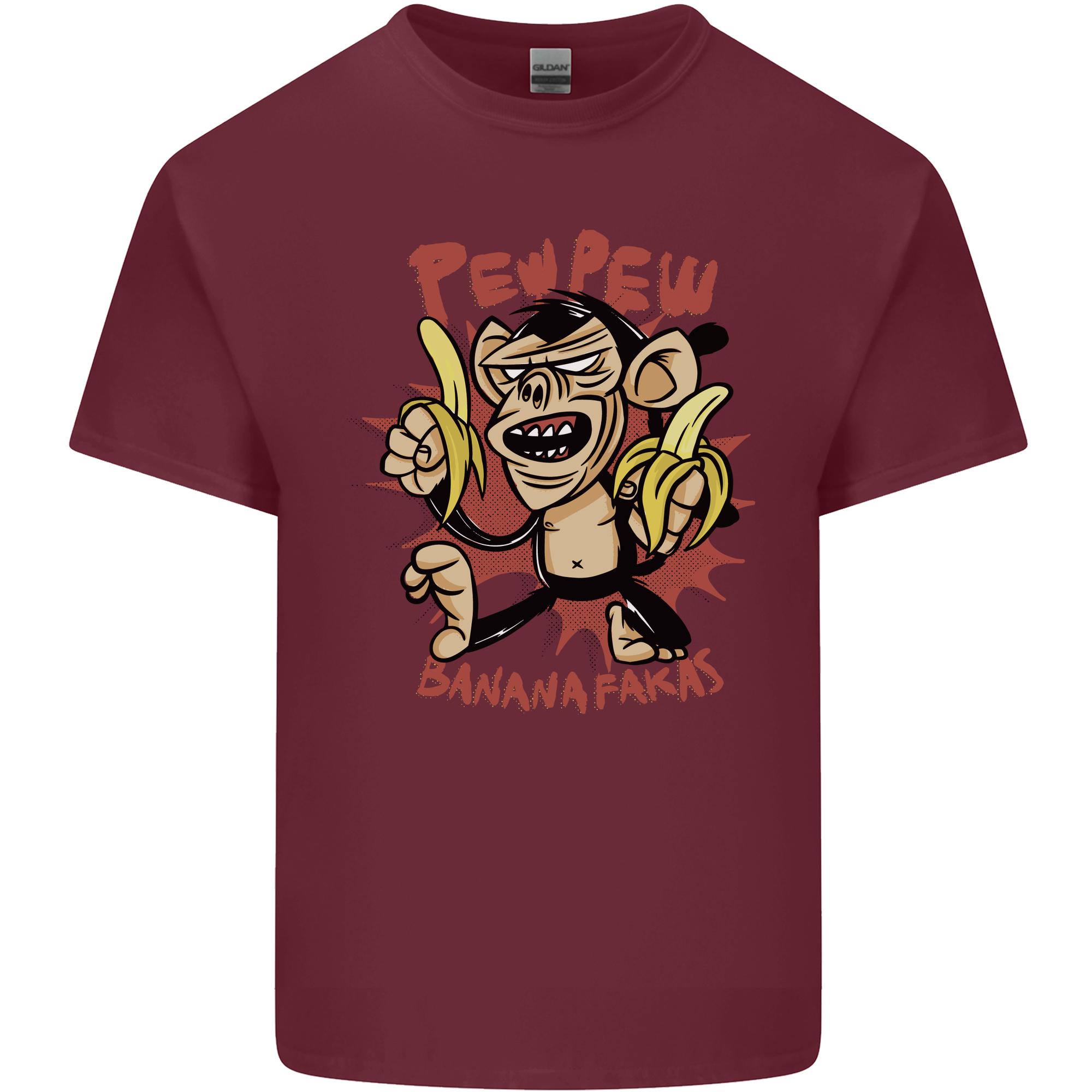 Pew Pew Bananafakas Bananas Monkey Unisexs Light Cotton TShirt S
