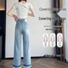 Women's Summer 2026 Lace Trim Baguette Jeans with Embroidered Patchwork: Petite, Slim Fit, 7/8 & 9/10 Lengths