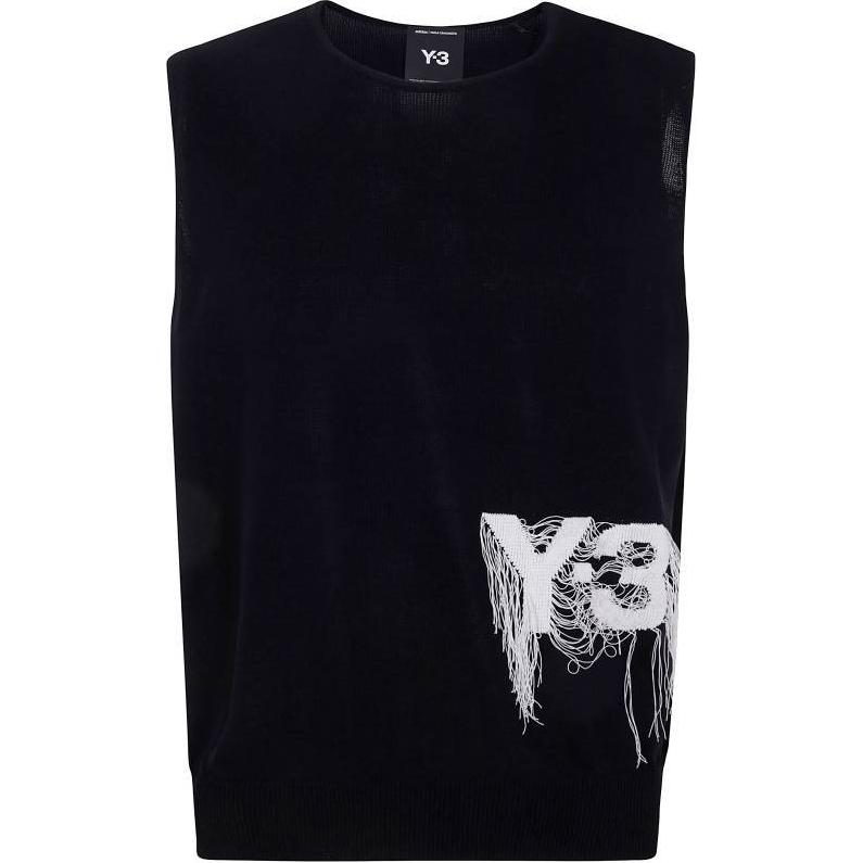 

Y-3 Logo Embroidered Crew Neck Vest Men Tops Black JN1983 L