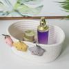 Handmade Woven Cotton Storage Basket Sharpless Cotton Rope Environmentally Friendly Desktop Organizer Star Pattern Soft Texture