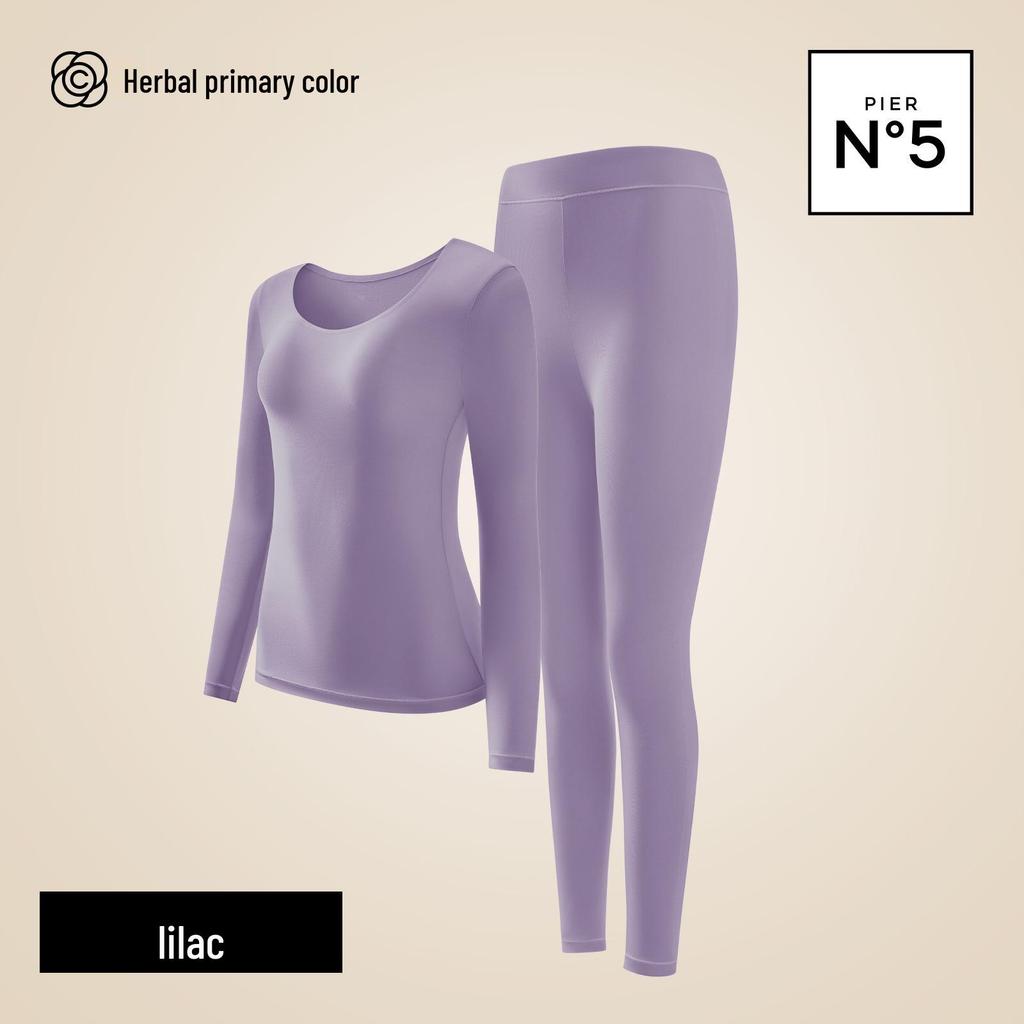 Women's 2025 Herbal Warm Thin Invisible Base Layer - Skin Beautifying Heat-Generating Autumn Clothing Set